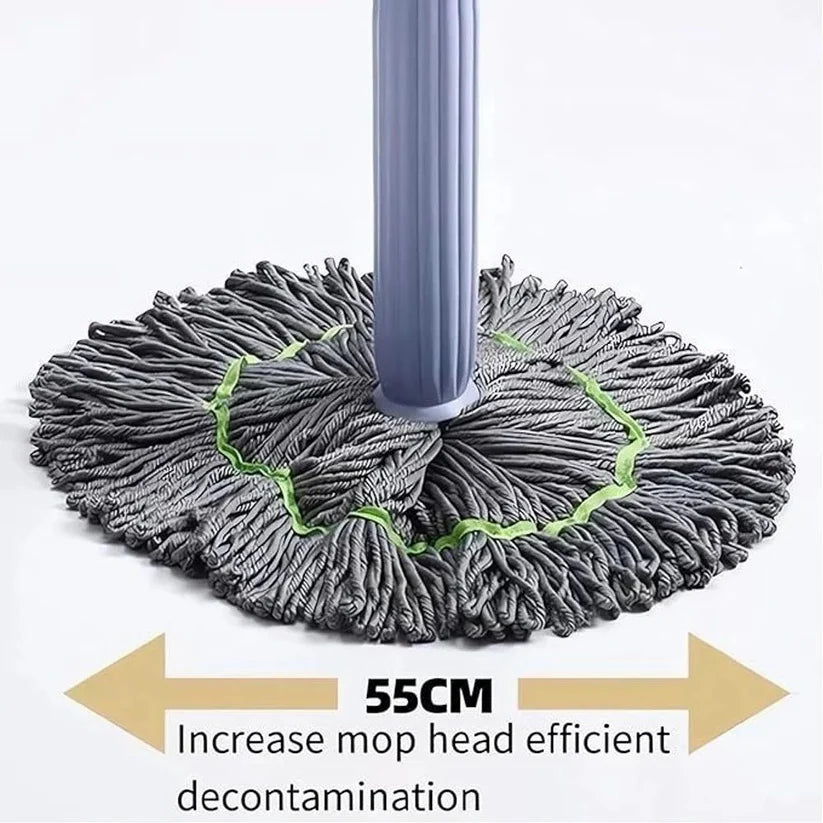 Trenzio 360° Spin Bamboo Mop | Self-Wringing, Reusable Microfiber Pad 🌱