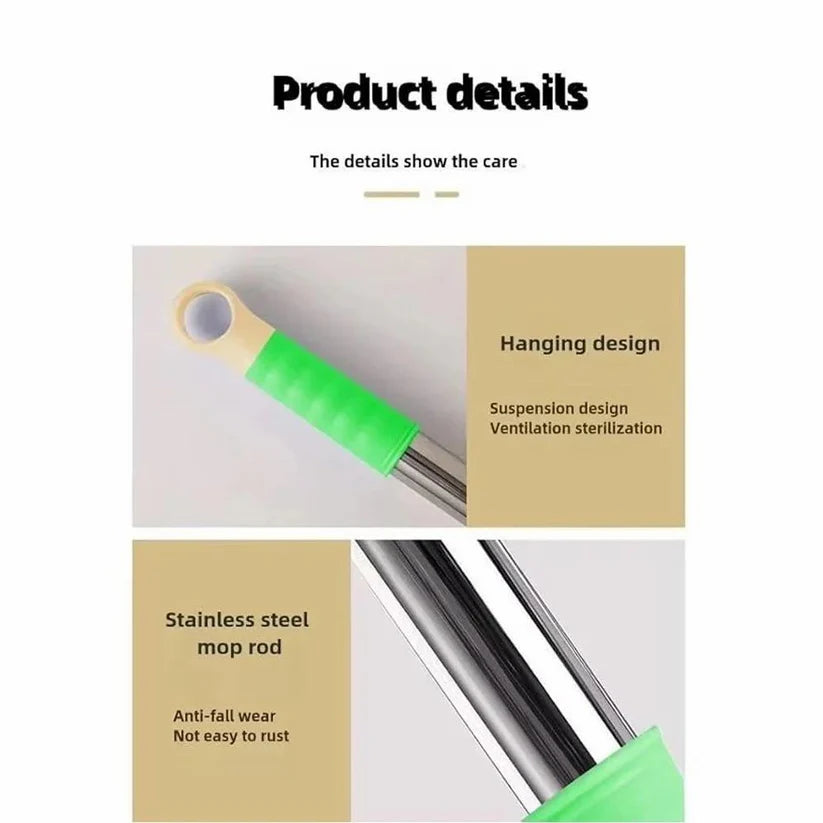 Trenzio 360° Spin Bamboo Mop | Self-Wringing, Reusable Microfiber Pad 🌱