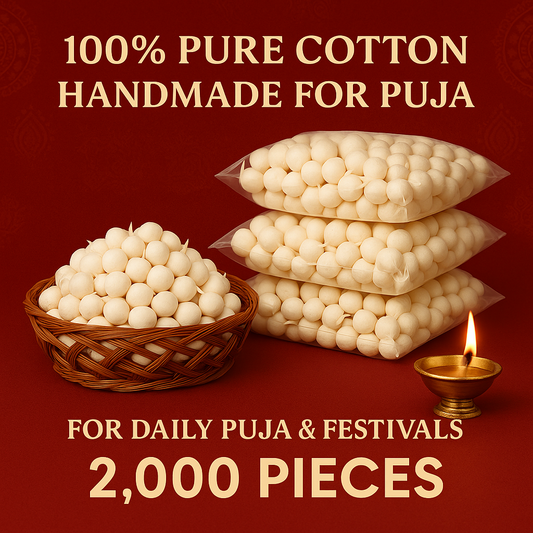 Premium Handmade Cotton Wicks (Rui Batti) – 2000 Pieces for Diya & Puja