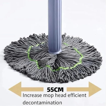 Trenzio 360° Spin Bamboo Mop | Self-Wringing, Reusable Microfiber Pad 🌱